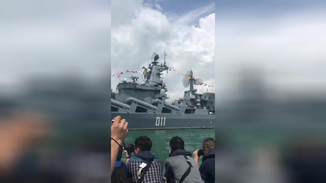 直击新加坡观舰式｜俄罗斯太平洋舰队旗舰“瓦良格”号巡洋舰