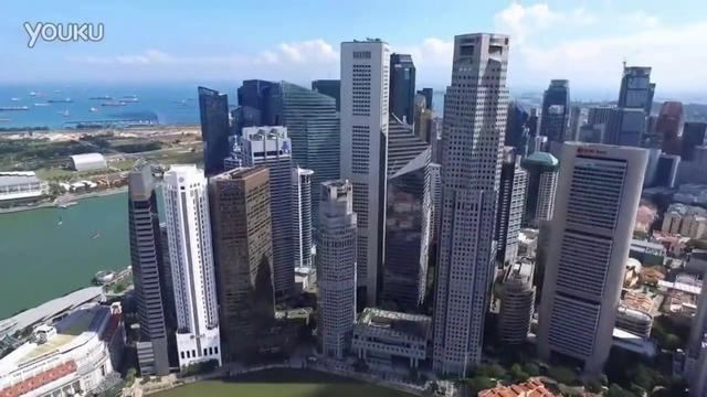 航拍花园城市新加坡