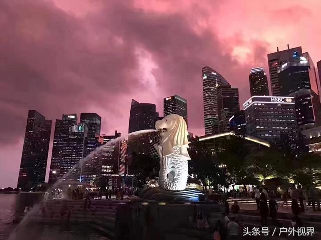 新加坡朋友圈火热的晚霞图
