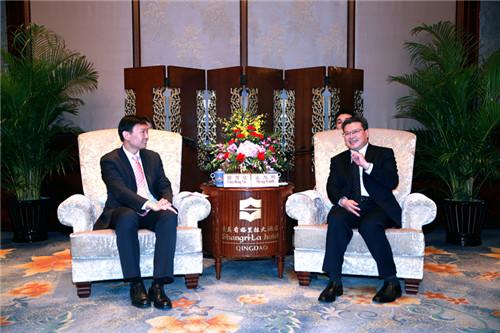 孟凡利会见新加坡客人