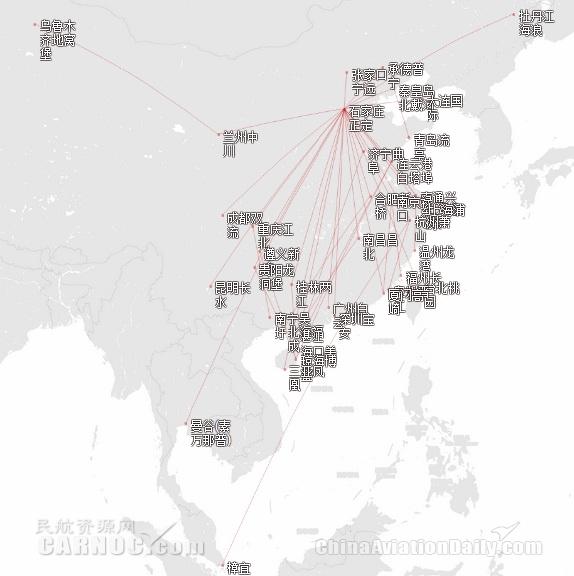 河北航空航线网络编排观察