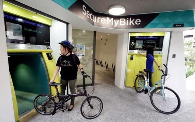 新加坡智能地下自行车停车场 解决乱停乱放问题