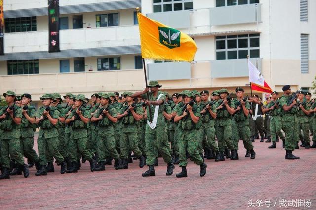 新加坡军校学员参加阅兵式庆祝毕业