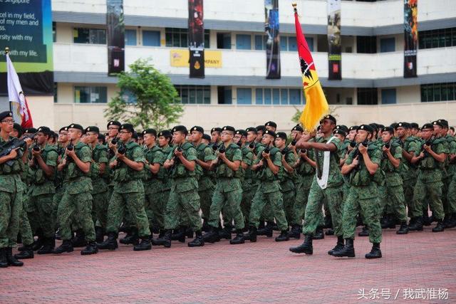 新加坡军校学员参加阅兵式庆祝毕业