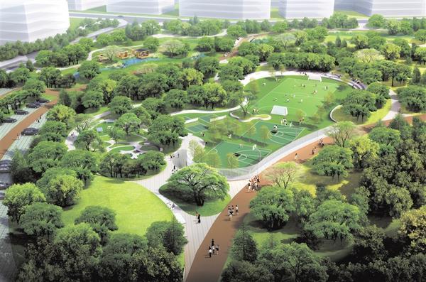 新川之心中央公园（东区）建设过半  空中飞廊、科技互动等你来体验
