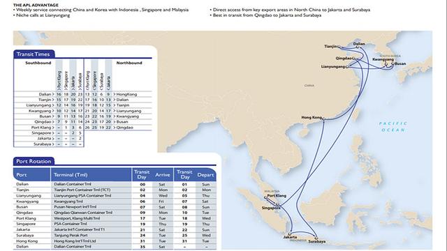 ​APL新增韩国中国海峡服务和中国东南亚服务6增强功能
