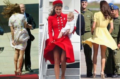 大风吹起裙子的尴尬时刻：各国王妃与风的斗争