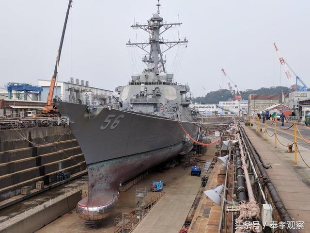 美国这艘被撞军舰“开肠破肚”照曝光 目前正在修复中