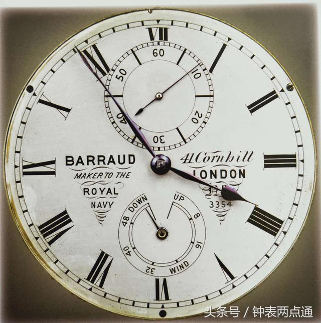 英国时钟：英国1838年左右巴诺德两天动力航海钟