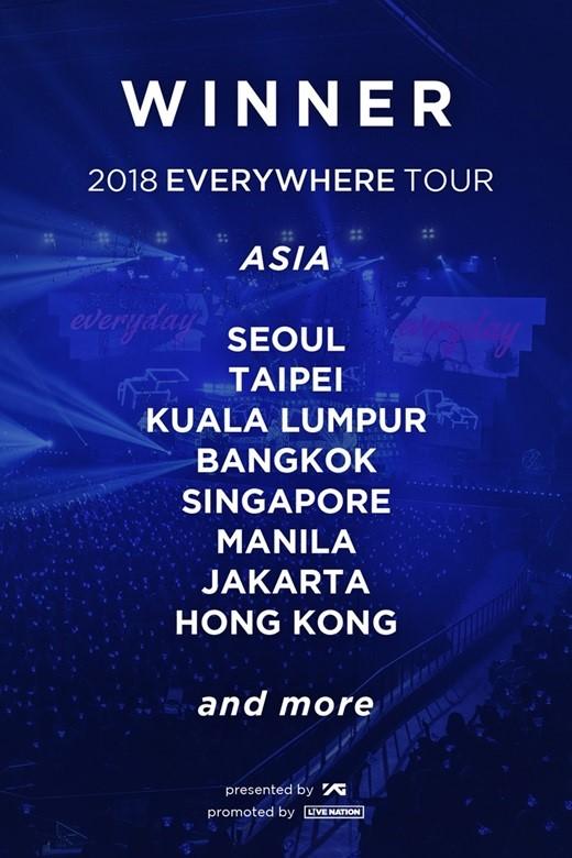 韩国男团WINNER 新一轮海外巡演将于8月19日开幕