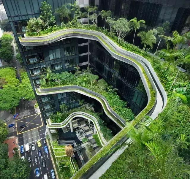 新加坡生态酒店，“岩层”上的空中花园
