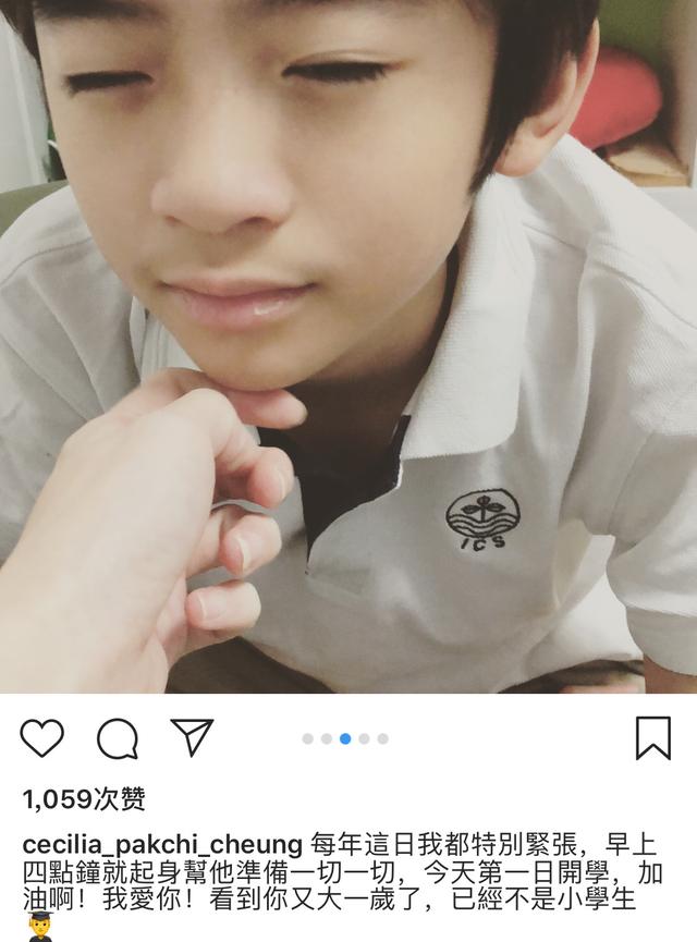 张柏芝大儿子Lucas今天成为中学生，怎么感觉他开始长胡子了