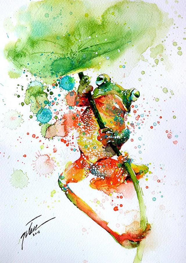 Tilen Ti动物水彩画作欣赏