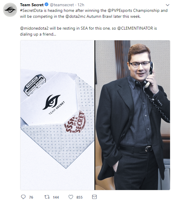 DOTA2：MidOne休假谁来替补？秘密官推评论清一色“Dendi复出”