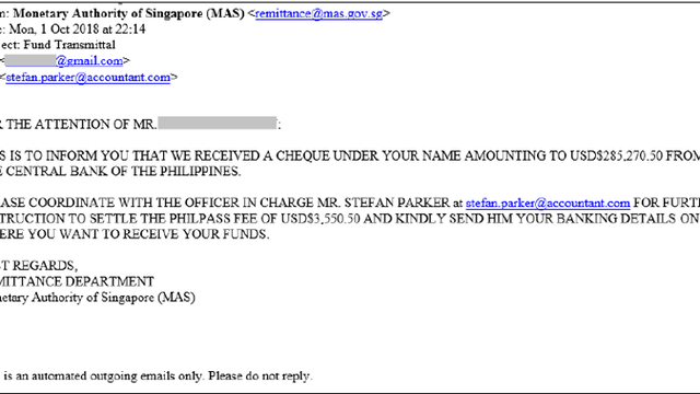 收到gov.sg的电邮就一定是新加坡官方电邮？也许是诈骗？