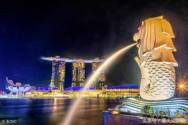 marinabay，在晚上，新加坡