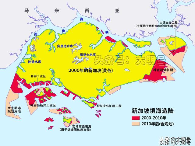 图说新加坡的填海造陆，新加坡23%的国土面积竟然是填海所得