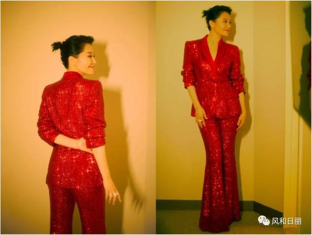 演技好、衣品好的女明星值得受宠，比如昨晚一身中国红的许晴