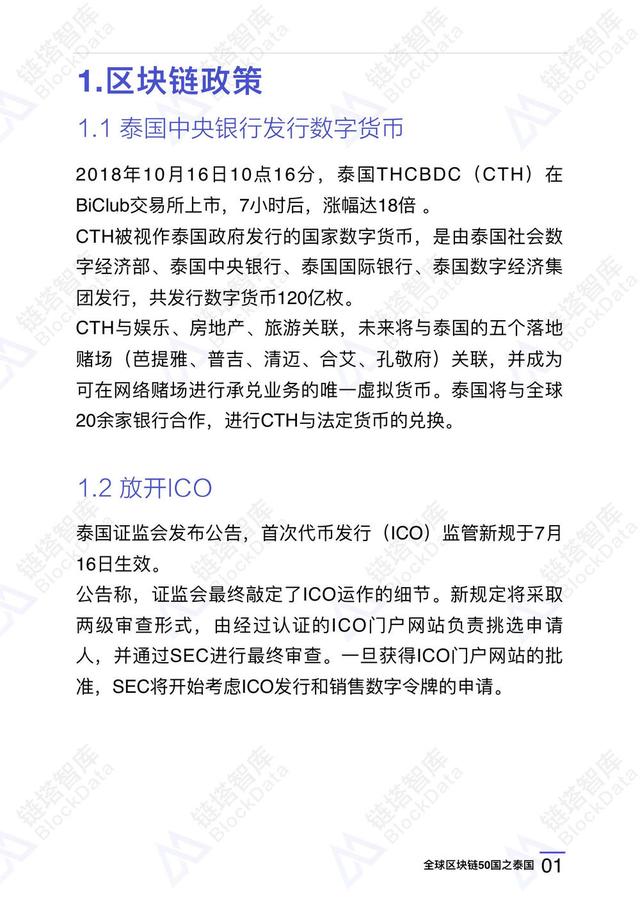 区块链50国之泰国：发行国家数字货币CTH，欲与新加坡争夺东南亚ICO中心