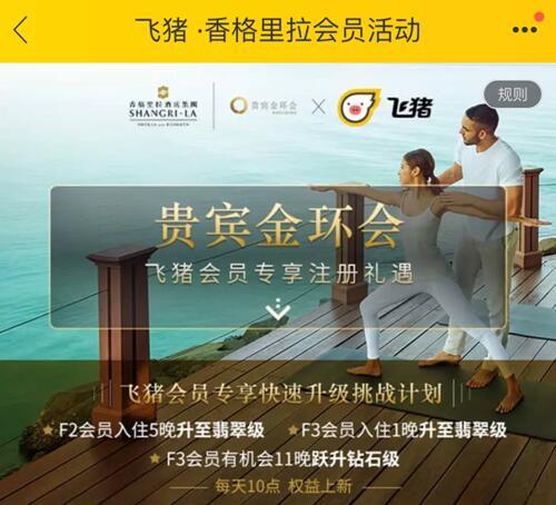 首次开放全等级会员权益合作 香格里拉酒店选了飞猪