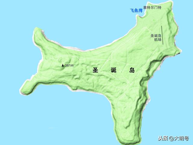 圣诞岛，一个原属新加坡的岛屿，1958年被转让给澳大利亚
