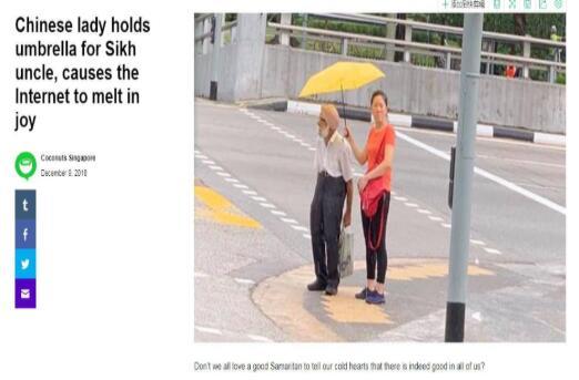 一中国姑娘在新加坡做了这事，被外国网友赞：爱无边界