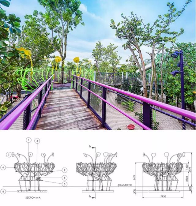 「创意游乐设施」新加坡儿童探险树屋—空中的游乐园