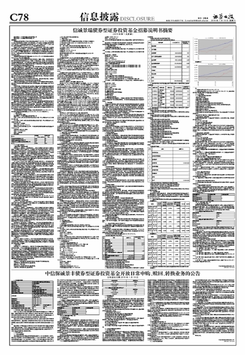 信诚景瑞债券型证券投资基金招募说明书摘要