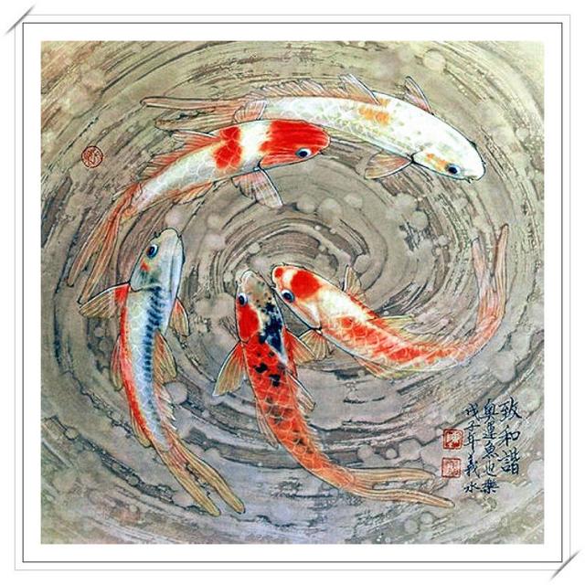 「鱼水相融」陈义水鱼水画