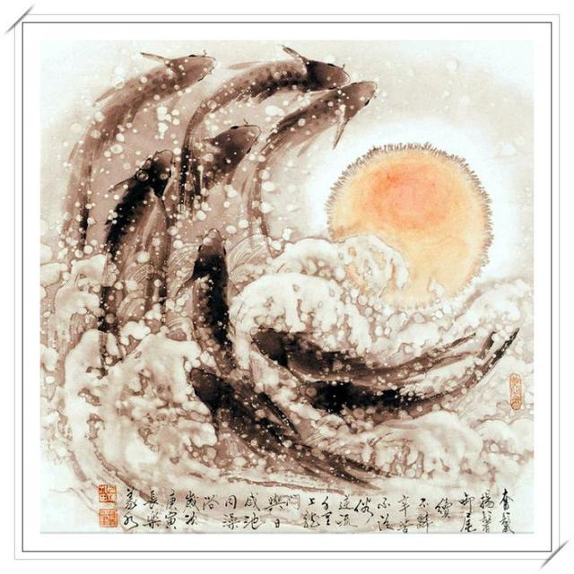 「鱼水相融」陈义水鱼水画