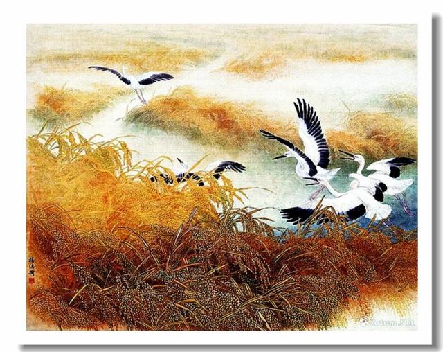 鹤翔云海 -- 杨德衡花鸟画《鹤乡图》