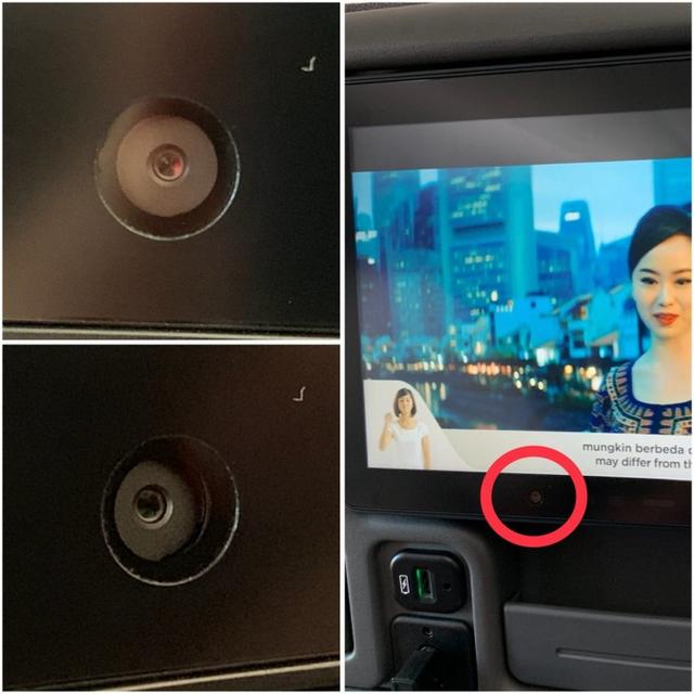 旅客发现新加坡航空公司的信息娱乐系统配有嵌入式摄像头