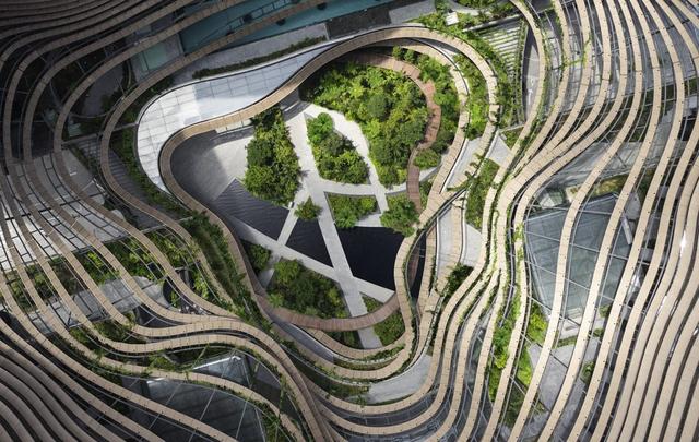 新加坡滨海盛景的“绿色之心”建筑景观设计，绿色城市生态建筑