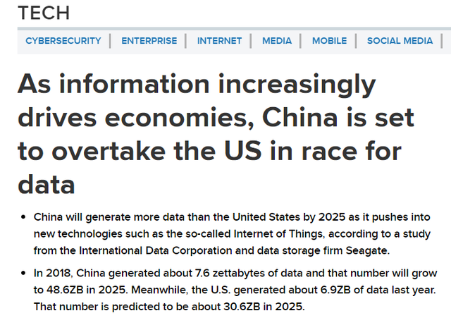 【中国那些事儿】中国将成全球最大“数据圈”  外媒：大数据金矿在中国将造福于民