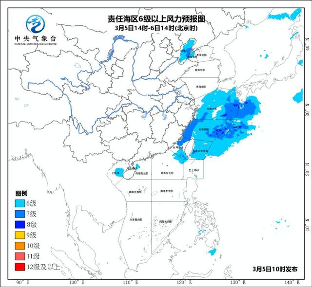 台湾海峡将有8～10级雷暴大风