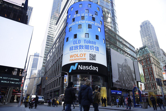 新加坡WOLOT 基金会跃上美国纳斯达克大屏幕！