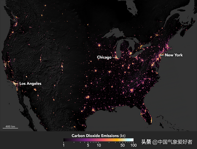 美国NASA发布的这张图上，中国东部格外引人注目