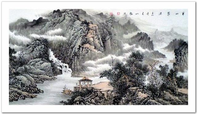 李山楼山水画