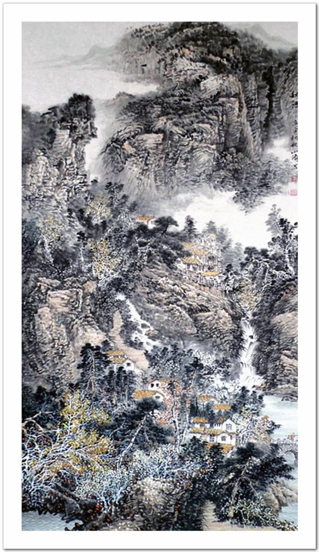 李山楼山水画