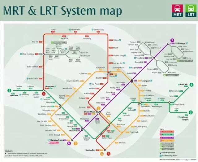 新加坡出行地铁线路图及价格表