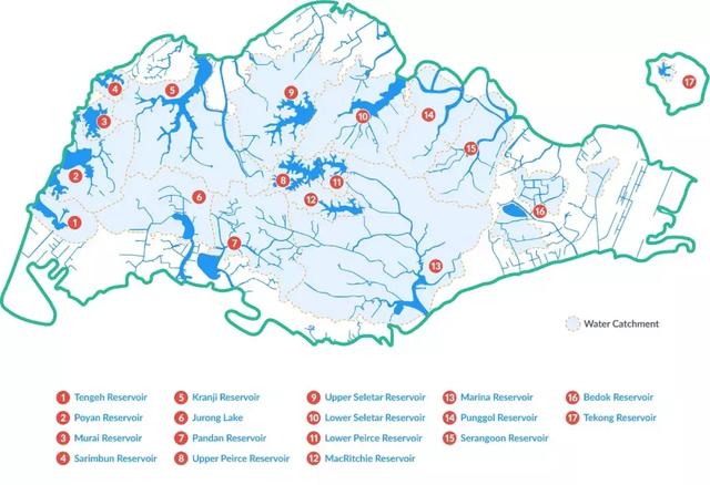 新加坡这个“小红点”居然有17个蓄水池