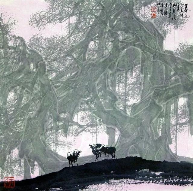 大榕树下｜杜应强的乡村情景水墨画（85幅）