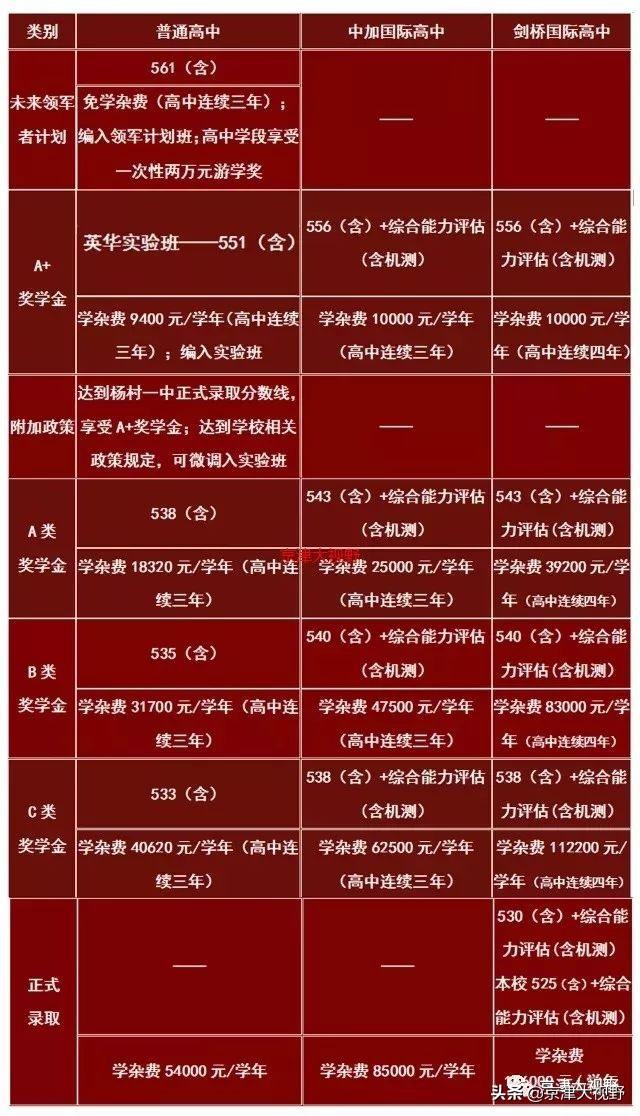 2019武清三所私立校小升初招生简章；附三校信息汇总