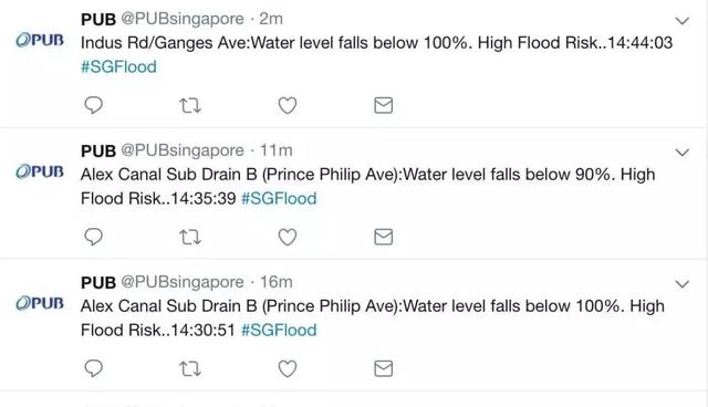 突发大面积暴雨，半个新加坡被淹了