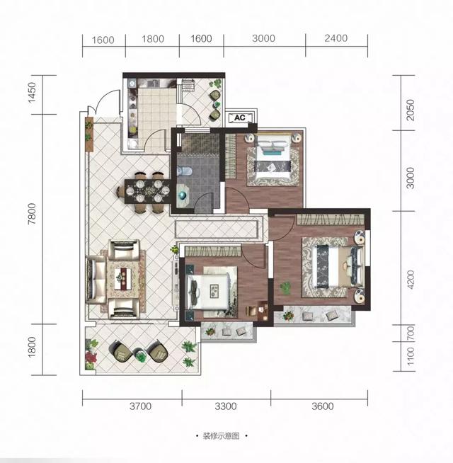 锦城A区·户型系列2 | 约94㎡轻奢三房