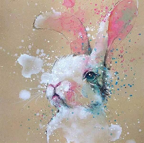 超美的水彩插画作品，一群继承了画师灵魂的小动物