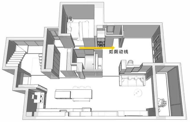 分享 | 厕所放中间、魔化动线，救活憋屈85㎡