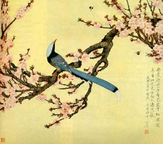 于非闇笔下的花鸟，典雅清丽