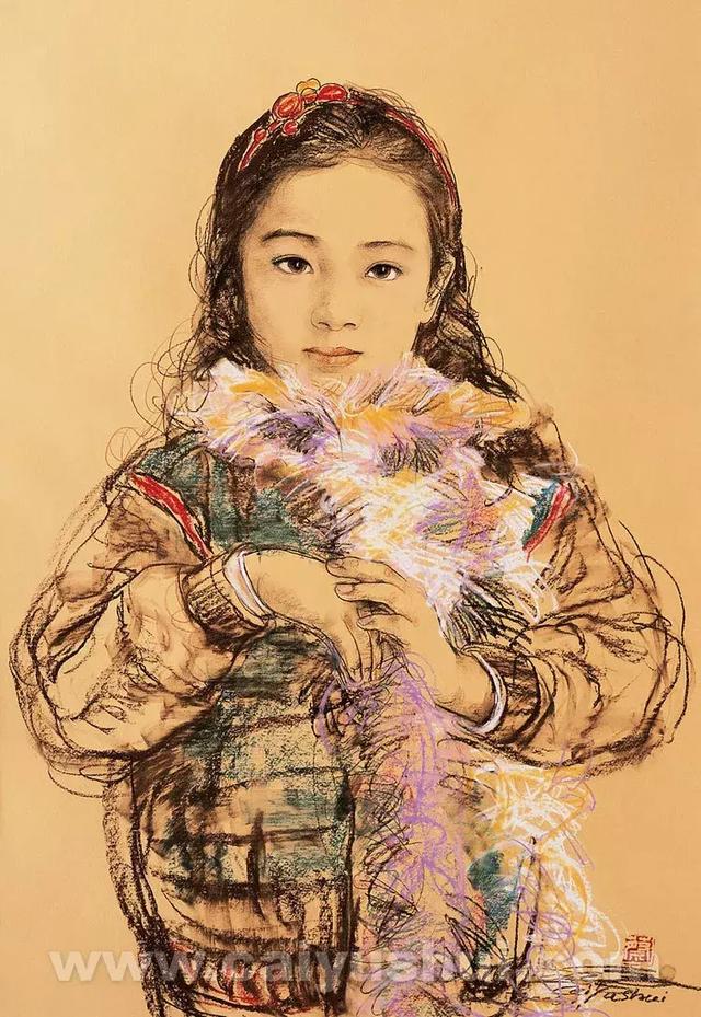 他的彩铅作品画出国画的味道，耳目一新的感觉