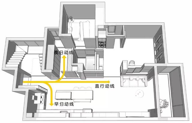 分享 | 厕所放中间、魔化动线，救活憋屈85㎡